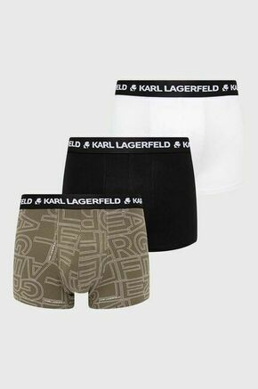 Boksarice Karl Lagerfeld 3-pack moški - zelena. Boksarice iz kolekcije Karl Lagerfeld. Model izdelan iz elastične pletenine.