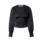 Bluza Abercrombie &amp; Fitch ženska, črna barva - črna. Bluza iz kolekcije Abercrombie &amp; Fitch. Model izdelan iz enobarvne tkanine. Ima V izrez. Nežen material, prijeten na dotik.