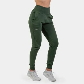 Nebbia High-Waist Loose Fit Sweatpants "Feeling Good" Dark Green S Fitnes hlače