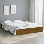 shumee Okvir za posteljo, medeno rjava, masivni les, 120x190 cm,4FT, dvojni
