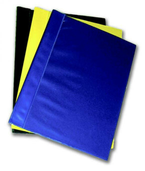 Ploščata mapa A4 ROC PVC z žepom spredaj prozorna zadaj modra