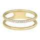 Troli Dvojni minimalistični prstan iz zlatega jekla (Obseg 52 mm)