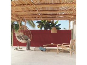 VIDAXL Zložljiva stranska tenda za teraso 160x500 cm rdeča