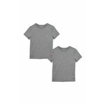 Otroški t-shirt Levi's - siva. Otroški t-shirt iz kolekcije Levi's. Model izdelan iz tanke, rahlo elastične pletenine.