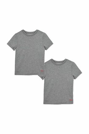 Otroški t-shirt Levi's - siva. Otroški t-shirt iz kolekcije Levi's. Model izdelan iz tanke