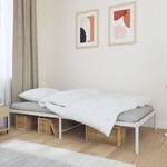 vidaXL Kovinski posteljni okvir bel 100x190 cm