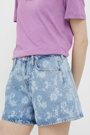 Kratke hlače Pepe Jeans ženski - modra. Kratke hlače iz kolekcije Pepe Jeans. Model izdelan iz jeansa.