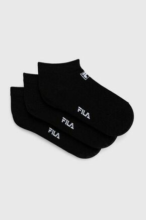 Otroške nogavice Fila 3-pack črna barva - črna. Otroški Kratke nogavice iz kolekcije Fila. Model izdelan iz elastičnega