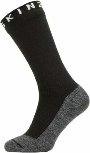 Sealskinz Waterproof Warm Weather Soft Touch Mid Length Sock Black/Grey Marl/White XL Kolesarske nogavice