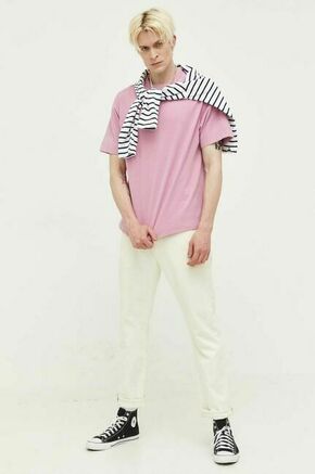 Bombažna kratka majica Abercrombie &amp; Fitch roza barva - roza. Kratka majica iz kolekcije Abercrombie &amp; Fitch