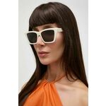 Sončna očala Saint Laurent ženski, bela barva - bela. Sončna očala iz kolekcije Saint Laurent. Model z enobarvnimi stekli in okvirji iz plastike. Ima filter UV 400.
