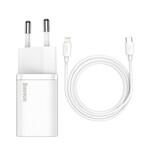 Baseus Super SI komplet adapterja USB-C 20W in kabla USB-C z Lightning 1 m, bel