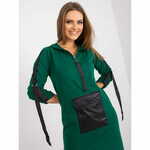 Ex moda Ženska majica s kapuco z dolgimi rokavi GITA temno zelena EM-BL-556.30_384613 S