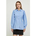 Bombažna srajca Answear Lab X omejena kolekcija NO SHAME ženska - modra. Srajca iz kolekcije Answear Lab, izdelana iz enobarvne tkanine. Kolekcija je na voljo izključno na Answear.Si.