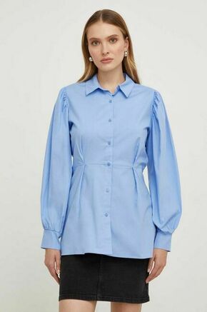 Bombažna srajca Answear Lab X omejena kolekcija NO SHAME ženska - modra. Srajca iz kolekcije Answear Lab