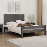 vidaXL Stensko posteljno vzglavje sivo 140x3x60 cm trdna borovina