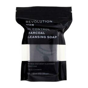 Revolution Man Oil Control Charcoal Cleansing Soap 200 g čistilno milo proti maščobi in zamašenim poram za moške