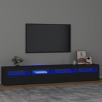 Vidaxl TV omarica z LED lučkami črn 240x35x40 cm