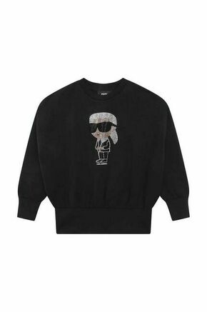 Otroški pulover Karl Lagerfeld črna barva - črna. Otroški pulover iz kolekcije Karl Lagerfeld