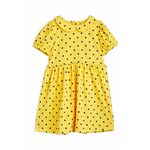 Otroška obleka Mini Rodini rumena barva - rumena. Otroški Obleka iz kolekcije Mini Rodini. Nabran model, izdelan iz vzorčaste pletenine.