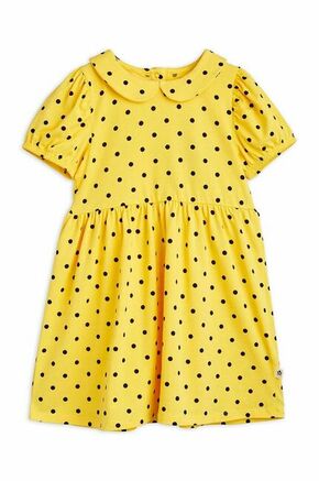 Otroška obleka Mini Rodini rumena barva - rumena. Otroški Obleka iz kolekcije Mini Rodini. Nabran model