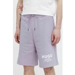 Bombažne kratke hlače Hugo Blue vijolična barva - vijolična. Kratke hlače iz kolekcije Hugo Blue. Model izdelan iz elastične pletenine za udobje in svobodo gibanja. Model iz izjemno udobne bombažne tkanine.