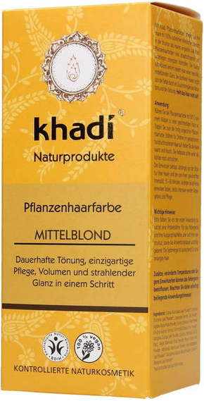 "Khadi® Rastlinska barva za lase srednje blond - 100 g"