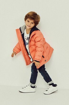 Otroška jakna zippy oranžna barva - oranžna. Otroška Jakna iz kolekcije zippy. Podloženi model izdelan iz enobarvne tkanine.