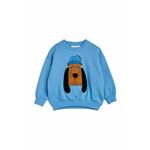 Otroški pulover Mini Rodini - modra. Otroški pulover iz kolekcije Mini Rodini. Model izdelan iz pletenine s potiskom.
