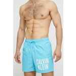Kopalne kratke hlače Calvin Klein - modra. Kopalne kratke hlače iz kolekcije Calvin Klein, izdelane iz tkanine s potiskom. Izdelek vsebuje reciklirana vlakna.
