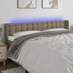 vidaXL LED posteljno vzglavje taupe 183x16x78/88 cm blago