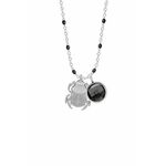 Posrebrena ogrlica Lilou Skarabeusz - srebrna. Ogrlica iz kolekcije Lilou. Model z dekorativnimi obeski izdelan iz nerjavečega jekla, prevlečenega s srebrom 925.