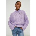 Pulover Answear Lab ženski, vijolična barva - vijolična. Pulover iz kolekcije Answear Lab. Model izdelan iz srednje debele pletenine. Model iz tkanine, ki je izjemno prijetna na otip.