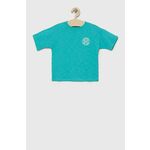Otroška bombažna kratka majica GAP turkizna barva - turkizna. Otroške kratka majica iz kolekcije GAP. Model izdelan iz tanke, elastične pletenine. Lahek in udoben model, idealen za vsakodnevno nošenje.
