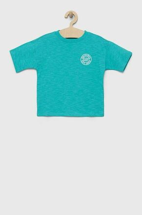 Otroška bombažna kratka majica GAP turkizna barva - turkizna. Otroške kratka majica iz kolekcije GAP. Model izdelan iz tanke