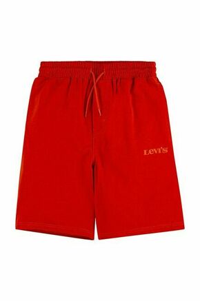 Otroške kratke hlače Levi's rdeča barva - rdeča. Otroški kratke hlače iz kolekcije Levi's. Model izdelan iz enobarvnega materiala.