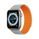 magnetni trak apple watch ultra, se, 9, 8, 7, 6, 5, 4, 3, 2, 1 (49, 45, 44, 42 mm) dux ducis strap (ld različica) - sivo-oranžna