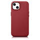 iCARER case leather case cover iz naravnega usnja za iphone 14 plus rdeč (kompatibilen z magsafe)