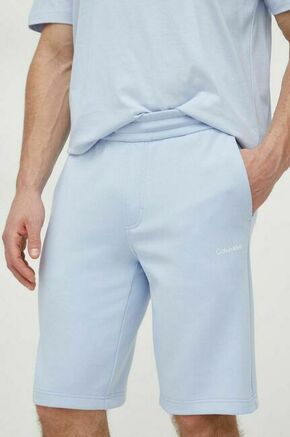 Kratke hlače Calvin Klein moški - modra. Kratke hlače iz kolekcije Calvin Klein. Model izdelan iz gladke pletenine. Model iz izjemno udobne tkanine z visoko vsebnostjo bombaža.