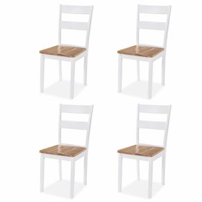 VidaXL Jedilni stoli 4 kosi kavčukovec bele barve