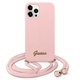 Guess GUHCP12LLSCLMGLP iPhone 12 Pro Max 6,7" roza trdi ovitek s kovinskim logotipom