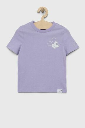 Otroška bombažna kratka majica GAP x Disney vijolična barva - vijolična. Otroška lahkotna kratka majica iz kolekcije GAP. Model izdelan iz tanke