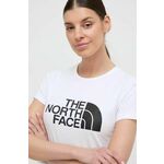Bombažna kratka majica The North Face ženski, bela barva - bela. Kratka majica iz kolekcije The North Face, izdelana iz elastične pletenine. Model iz mehke in na otip prijetne tkanine.