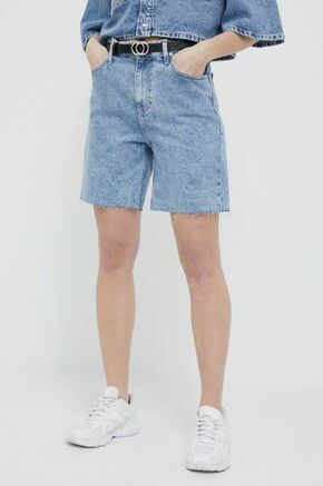 Jeans kratke hlače Calvin Klein Jeans ženski - modra. Kratke hlače iz kolekcije Calvin Klein Jeans. Model izdelan iz jeansa. Bombažen