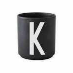 Črna porcelanasta skodelica Design Letters Alphabet K, 250 ml