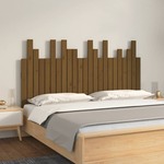 vidaXL Stensko posteljno vzglavje medeno rjavo 146,5x3x80 cm borovina