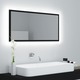 LED kopalniško ogledalo črno 90x8,5x37 cm iverna plošča