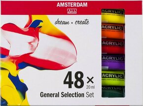 Amsterdam Komplet akrilnih barv 48x20 ml