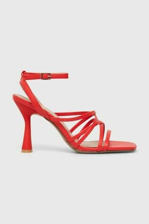 Sandali Answear Lab rdeča barva - rdeča. Sandali iz kolekcije Answear Lab. Model izdelan iz ekološkega usnja. Model z mehkim
