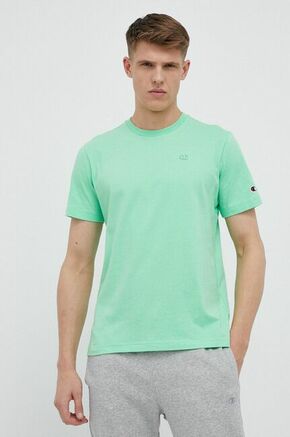 Bombažna kratka majica Champion zelena barva - zelena. Kratka majica iz kolekcije Champion. Model izdelan iz enobarvne pletenine. Izjemno udoben material